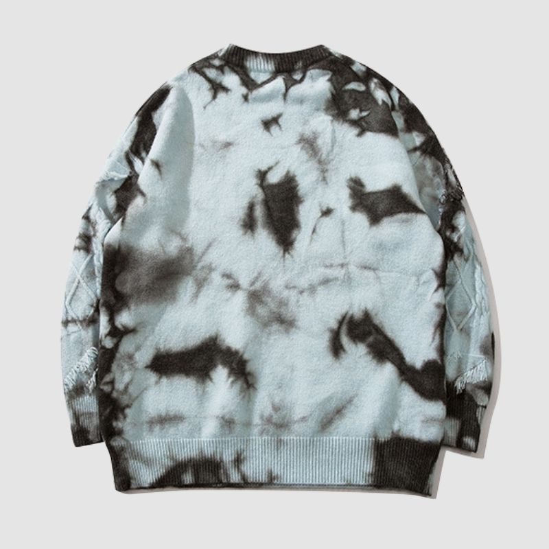 Style Core Aesthetics, New Style Trends Vintage Tie-Dye Jacquard Pullover