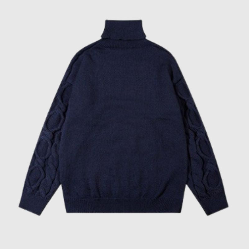 Style Core Aesthetics, New Style Trends Vintage Twist Solid Turtleneck Sweater