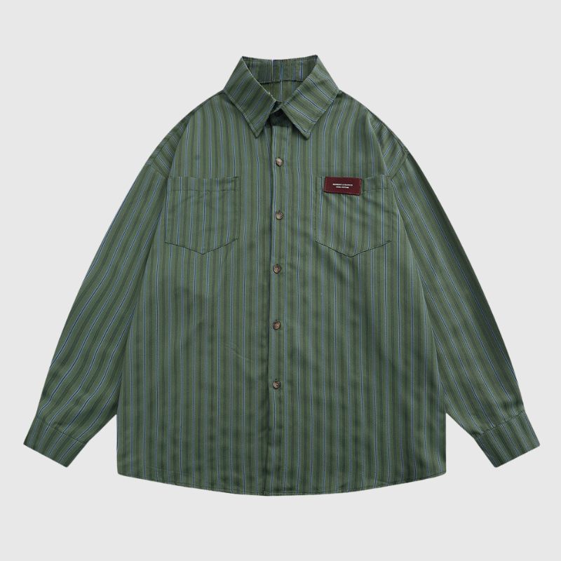 Style Core Aesthetics, New Style Trends Vintage Vertical Striped Shirt