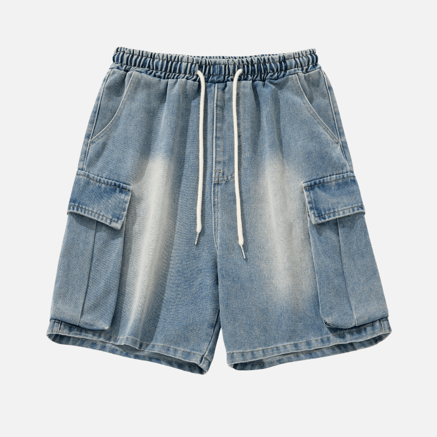 Style Core Aesthetics, New Style Trends Washed Denim Cargo Shorts