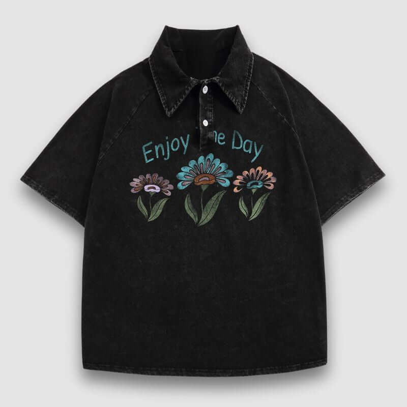 Style Core Aesthetics, New Style Trends Washed Flower Cotton Tee