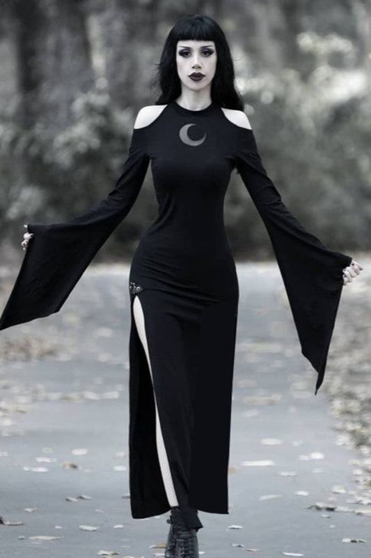 Summer Outfit po Collection, Bell Sleeve Sheer Gothic Dress