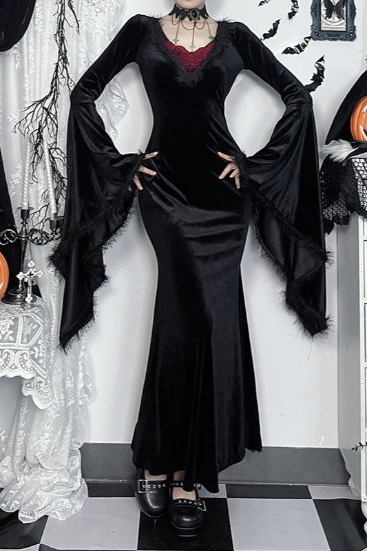 Summer Outfit po, Open Back Gothic Dress
