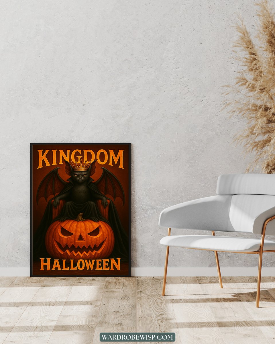 Bat King Halloween Art canvas