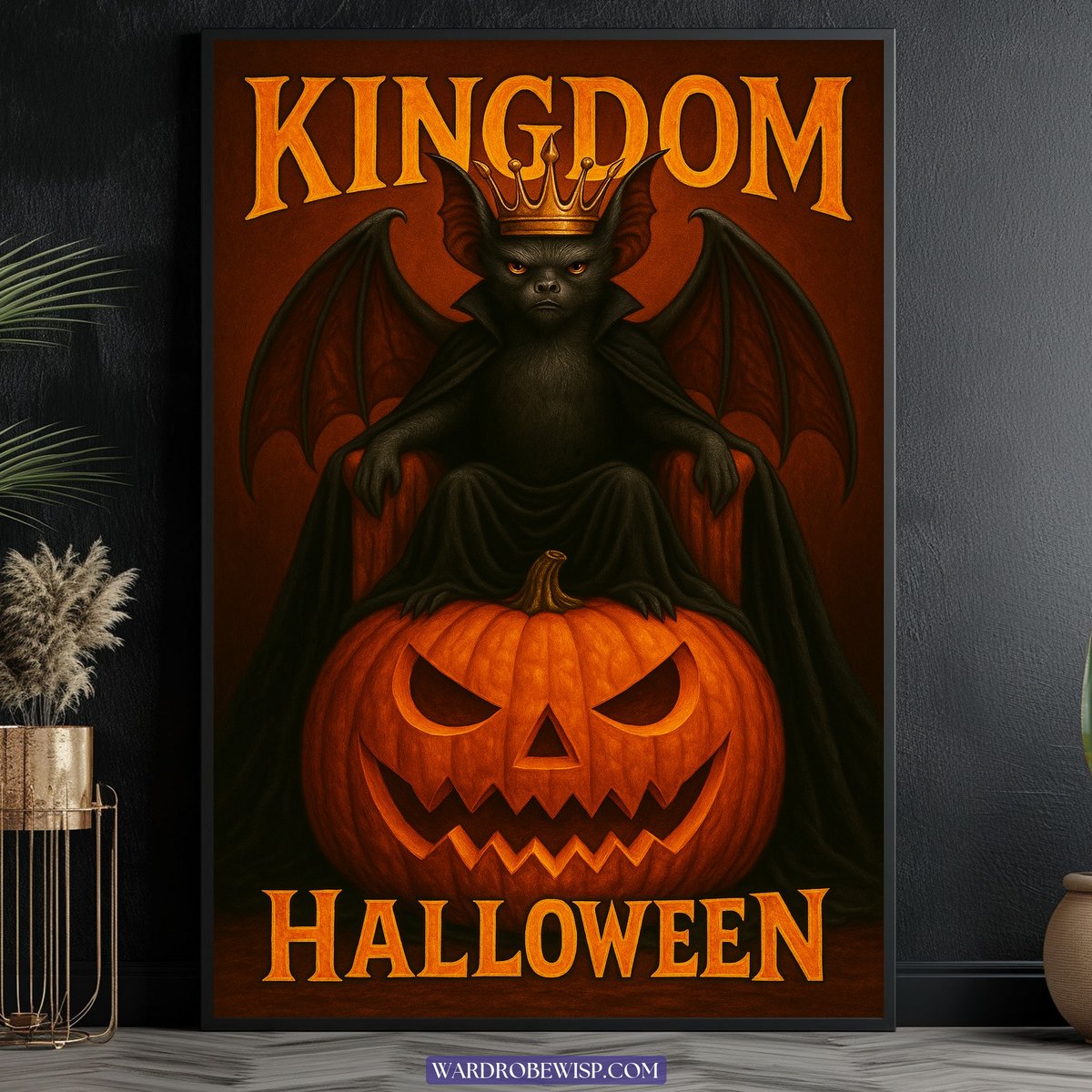 Bat King Halloween Art canvas