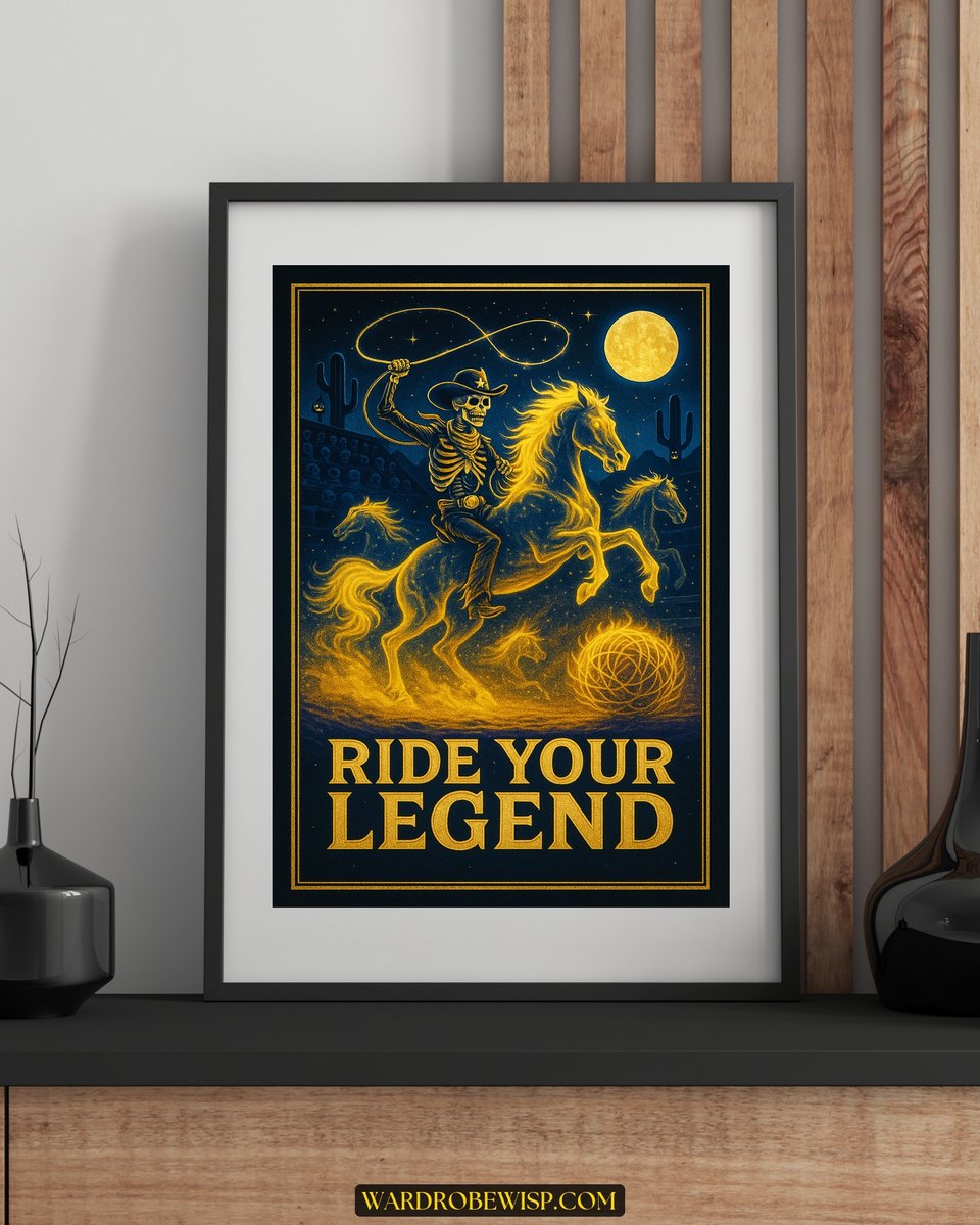 Halloween Art Skeleton Cowboy canvas