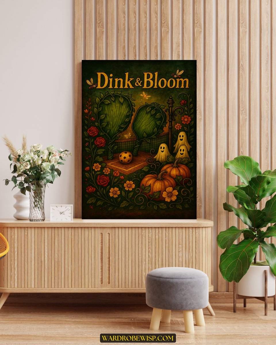 Halloween Dink Bloom Pickleball canvas