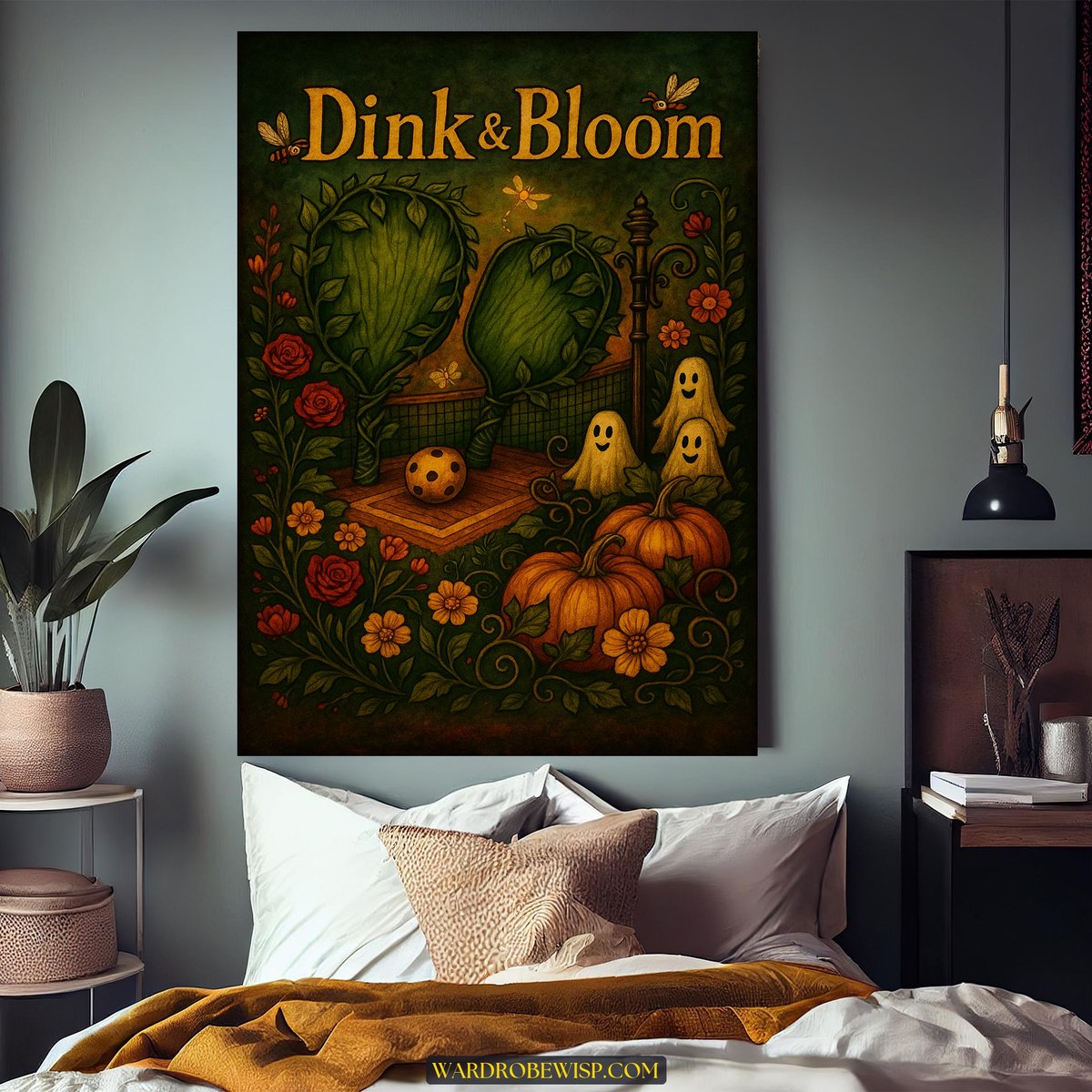 Halloween Dink Bloom Pickleball canvas