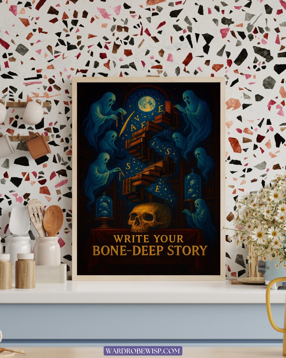 Halloween Haunted Library Wall Art canvas