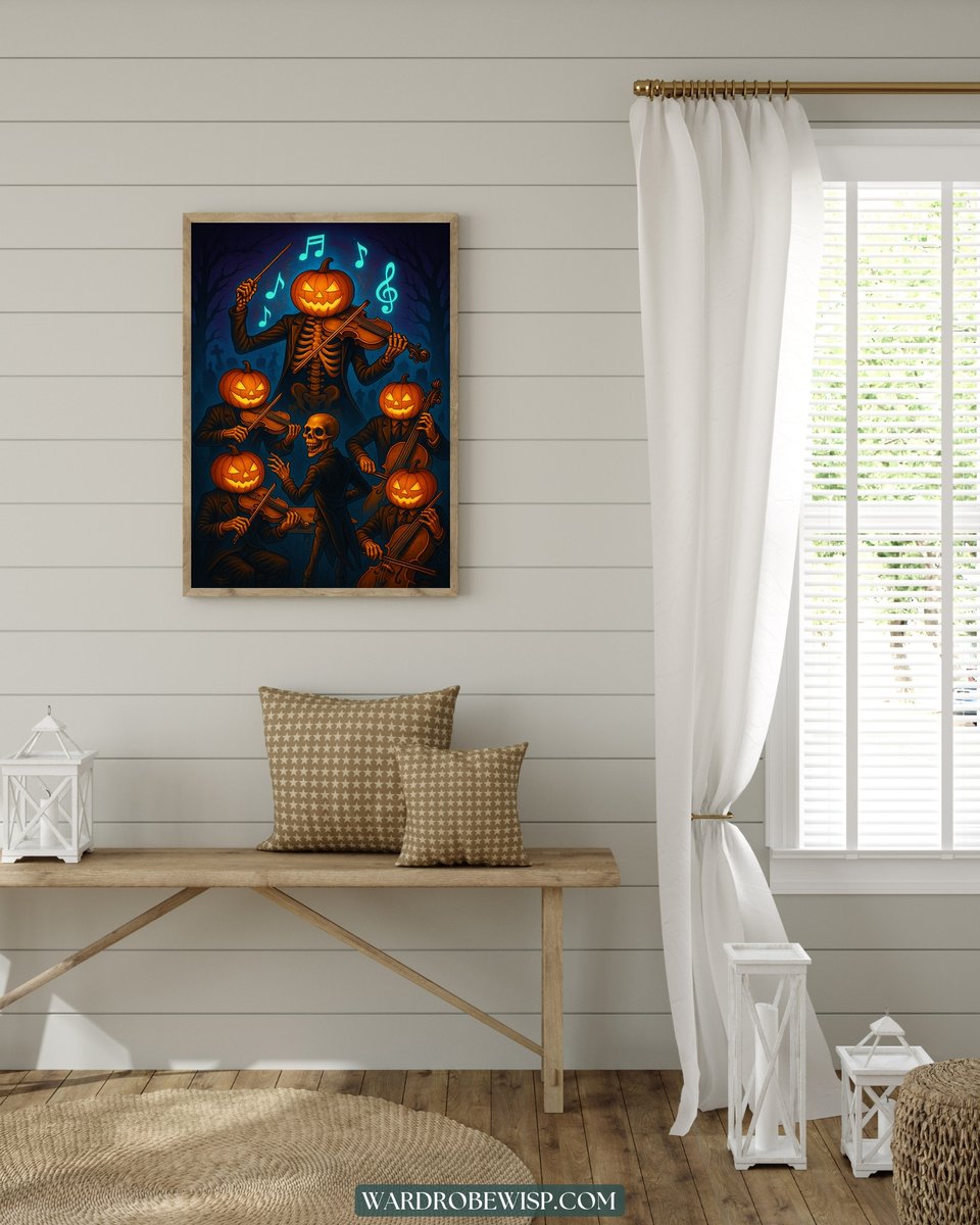 Halloween Night Orchestra in Graveyard canvas