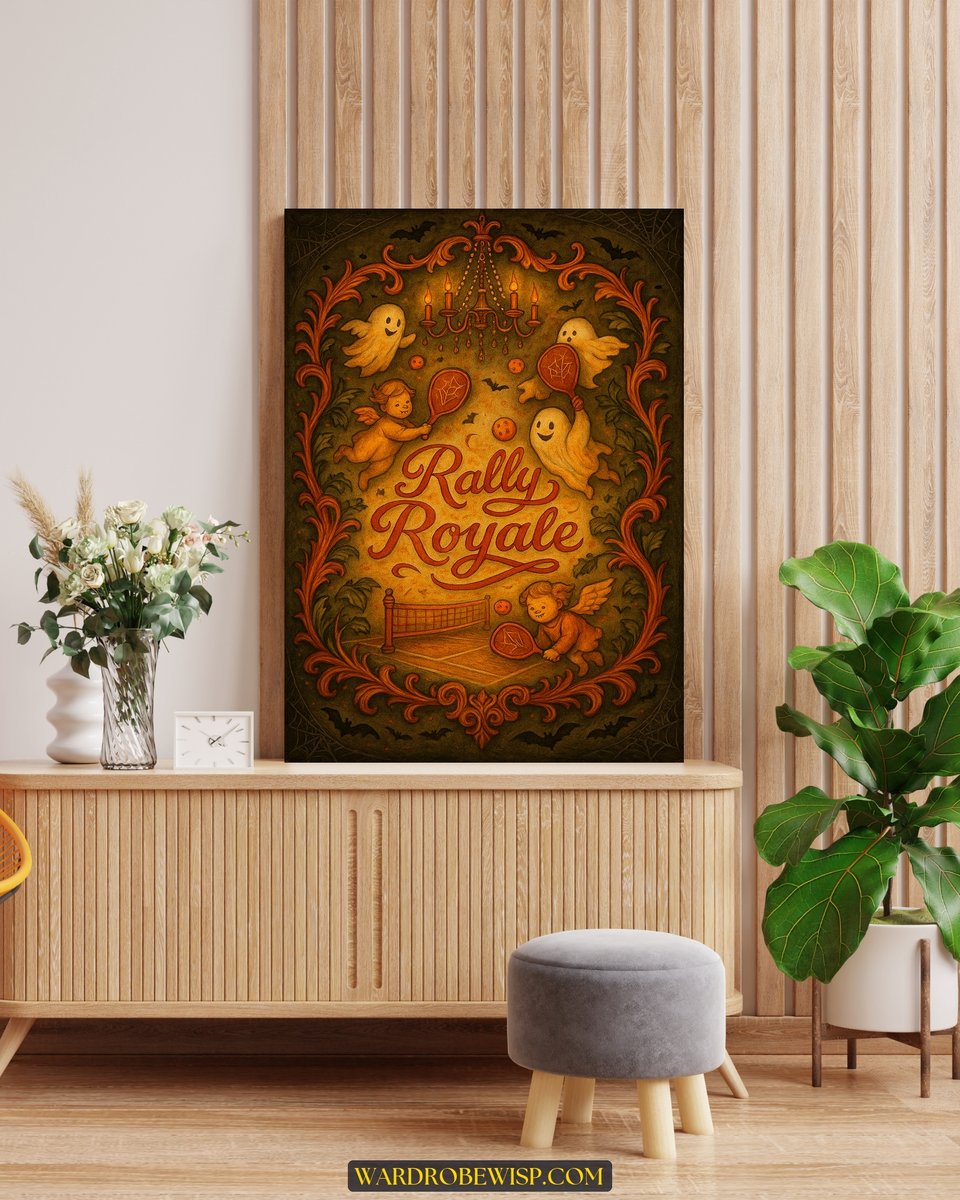 Halloween Pickleball Wall Art canvas