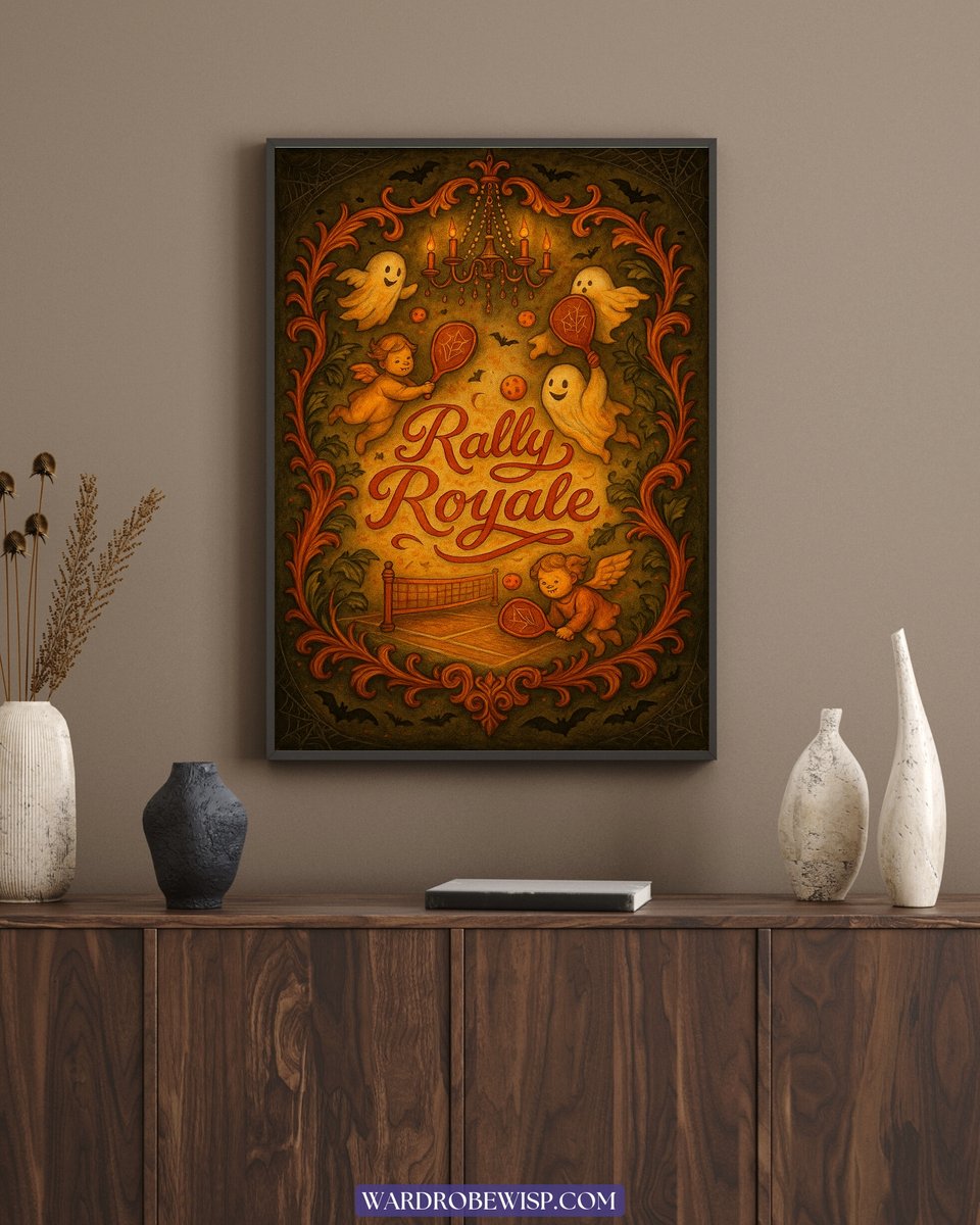 Halloween Pickleball Wall Art canvas