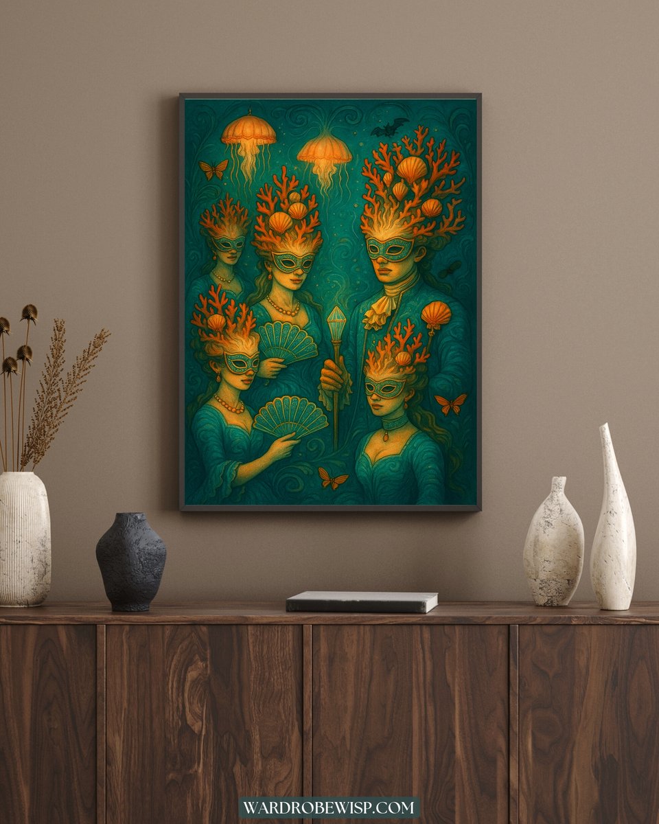 Halloween Undersea Masquerade canvas