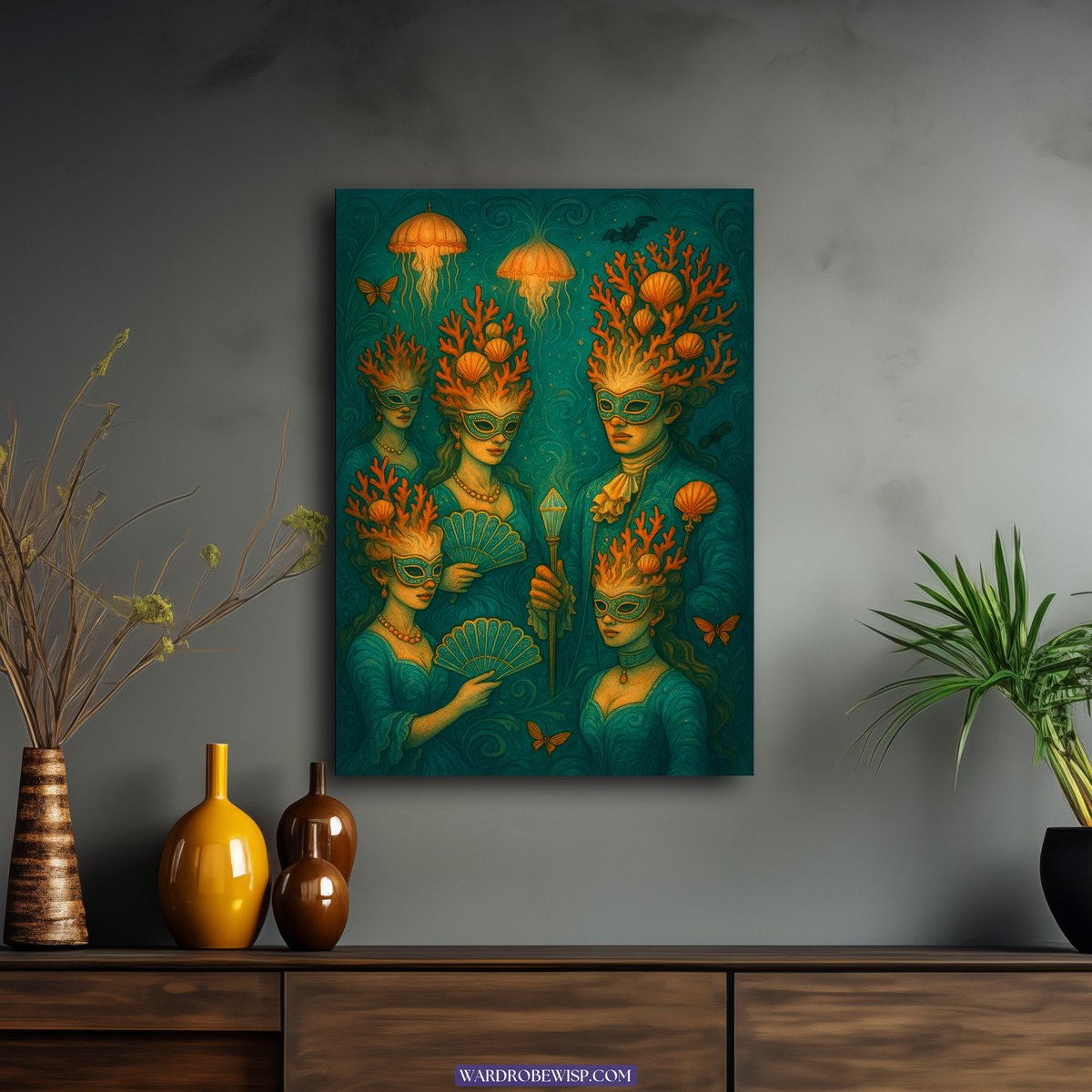 Halloween Undersea Masquerade canvas