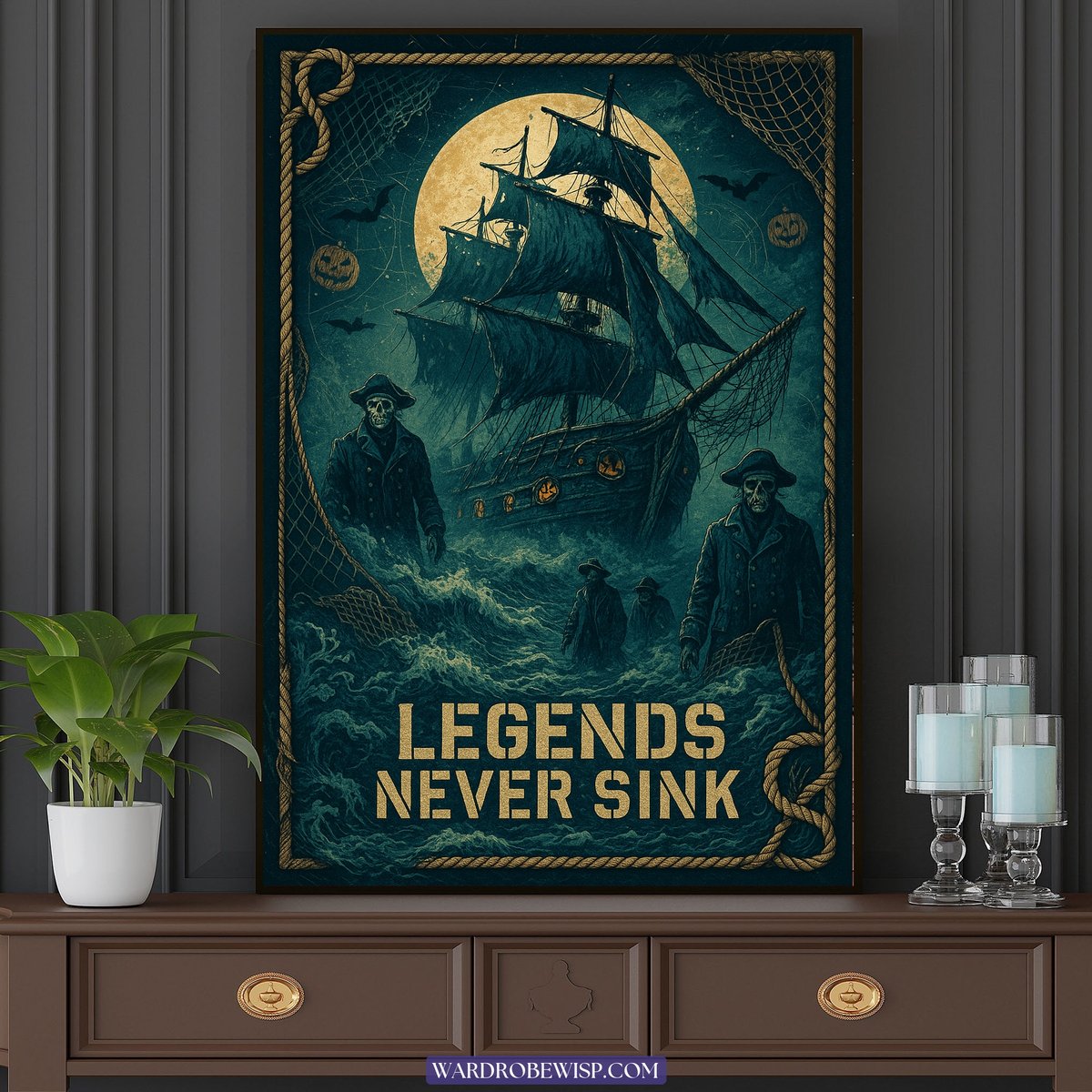 Halloween Wall Art Ghost Ship canvas