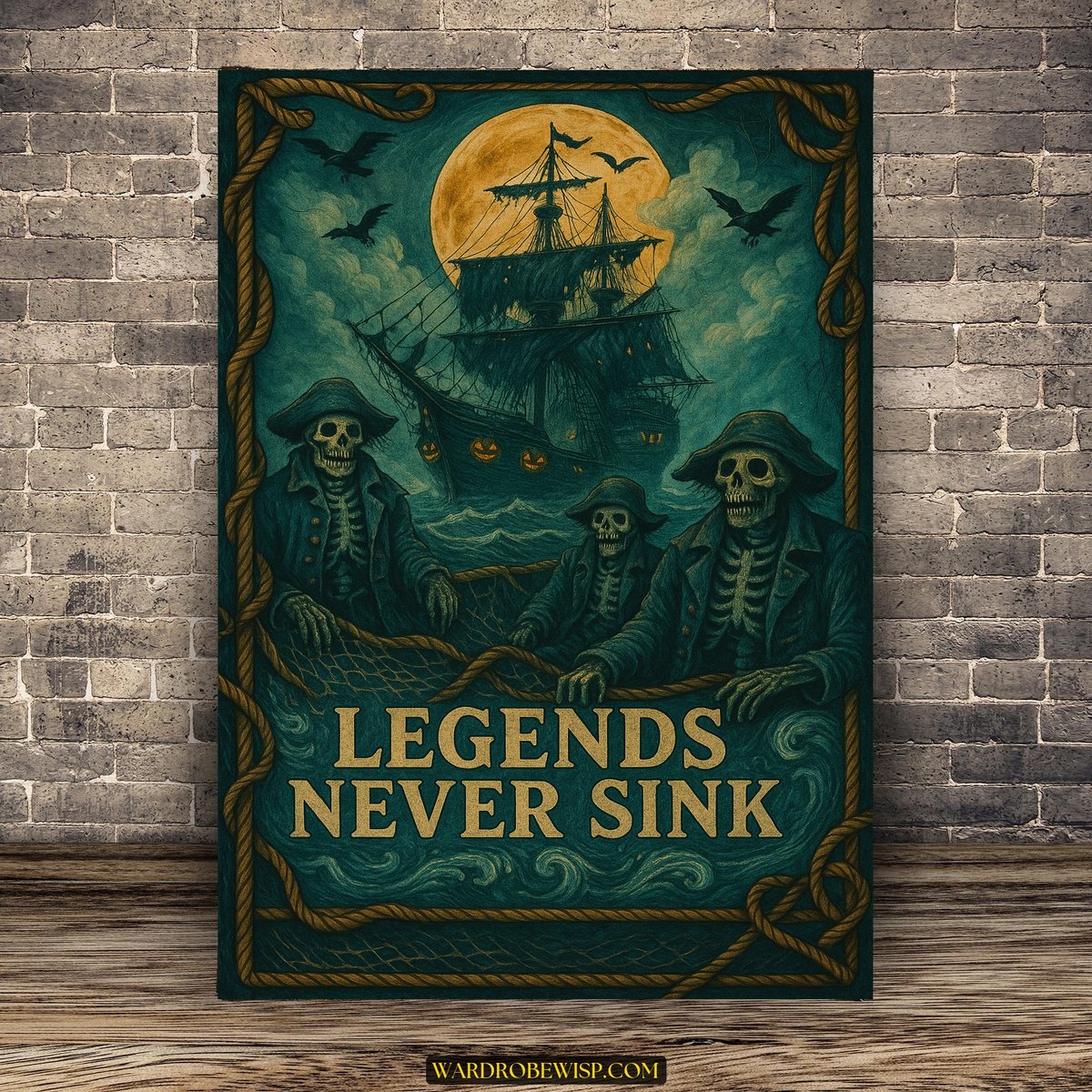 Pirate Skeleton Halloween Decor Gift canvas