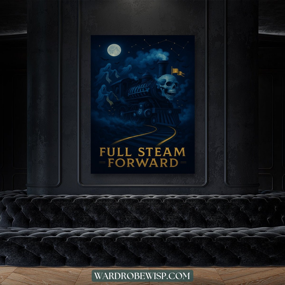 Skull Train Art canvas