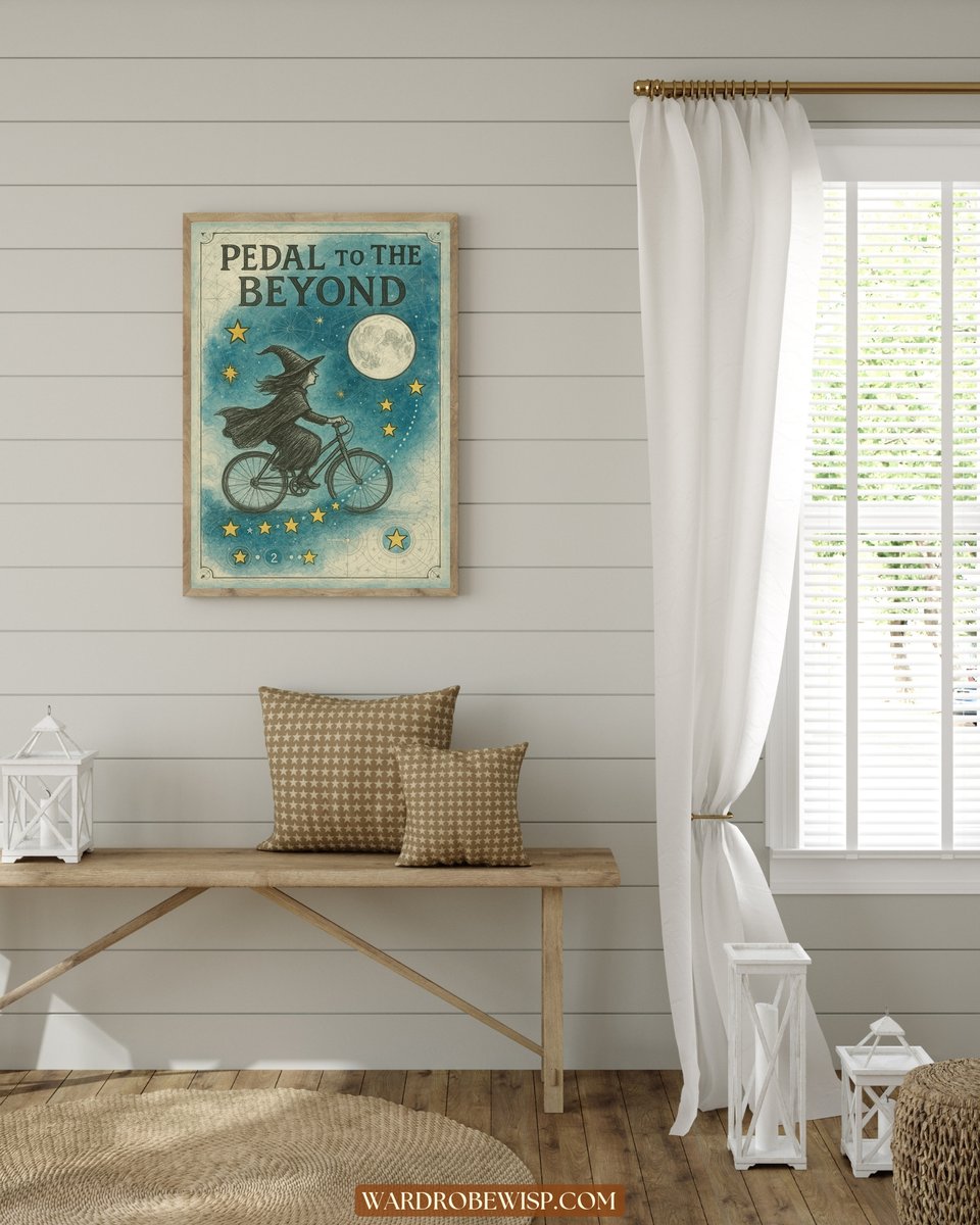 Witch Bike Art canvas