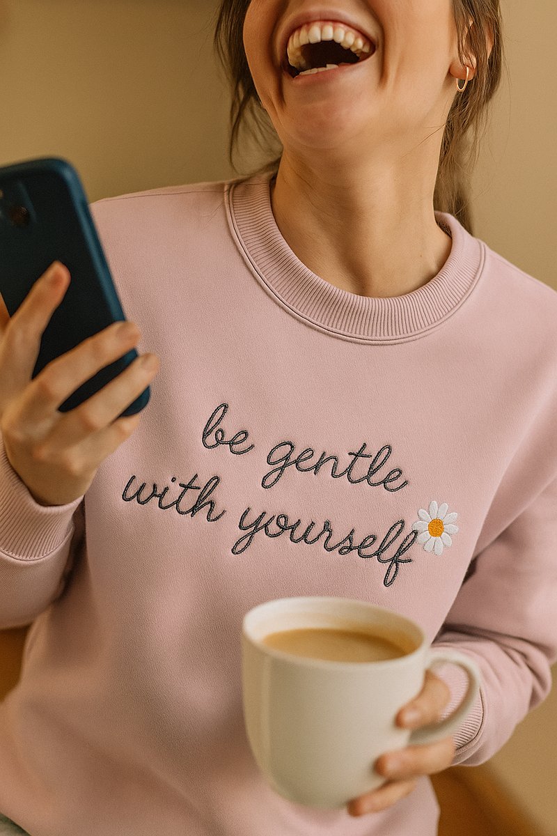 be-gentle-with-yourself-be-gentle-with-yourself_wellness_wellbeing_empower-yourself_wellness-center_sweatshirt Fashion Fashion Trends & Style Guide