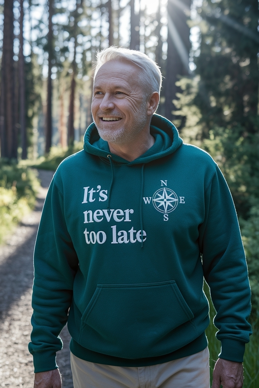 It’s Never Too Late Masculine Hoodie: Style Beyond Age outfit idea