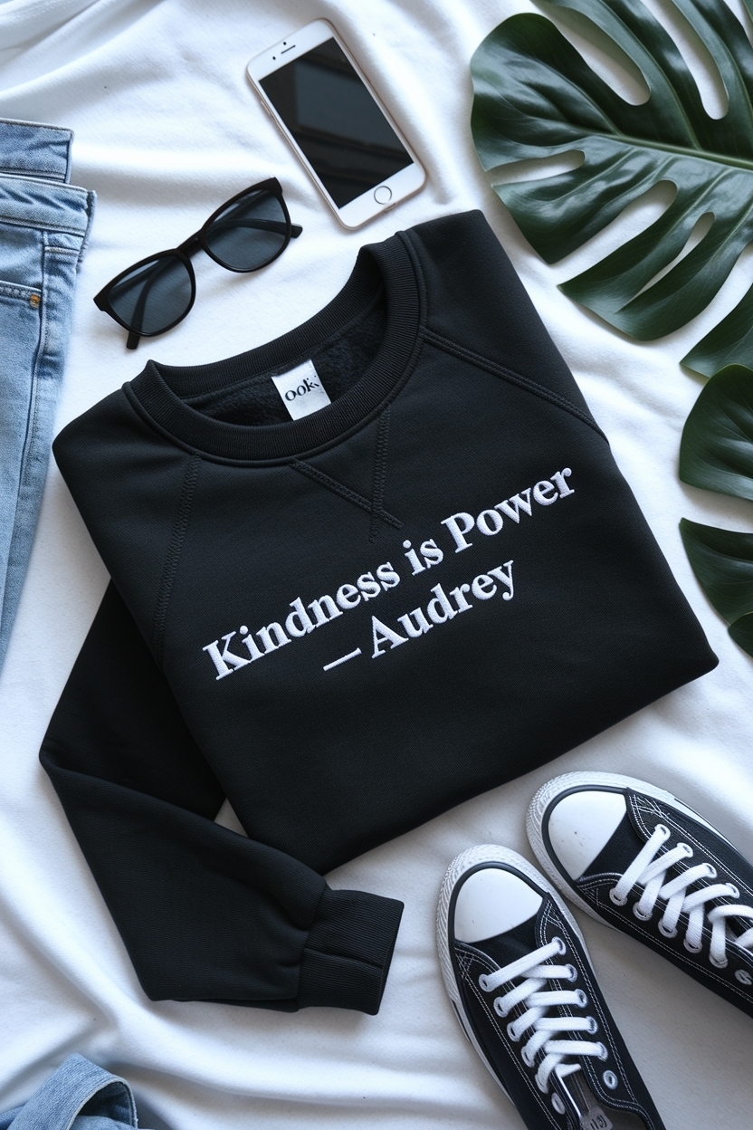 Kindness Is Power Audrey: Empowering Fashion Statements outfit idea