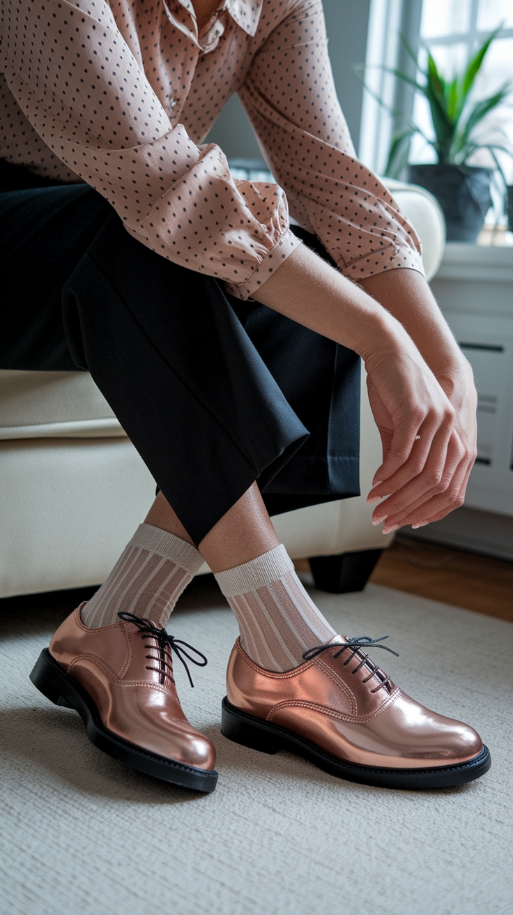 Fashion Forward Metallic Oxfords Outfit Ideas outfit idea