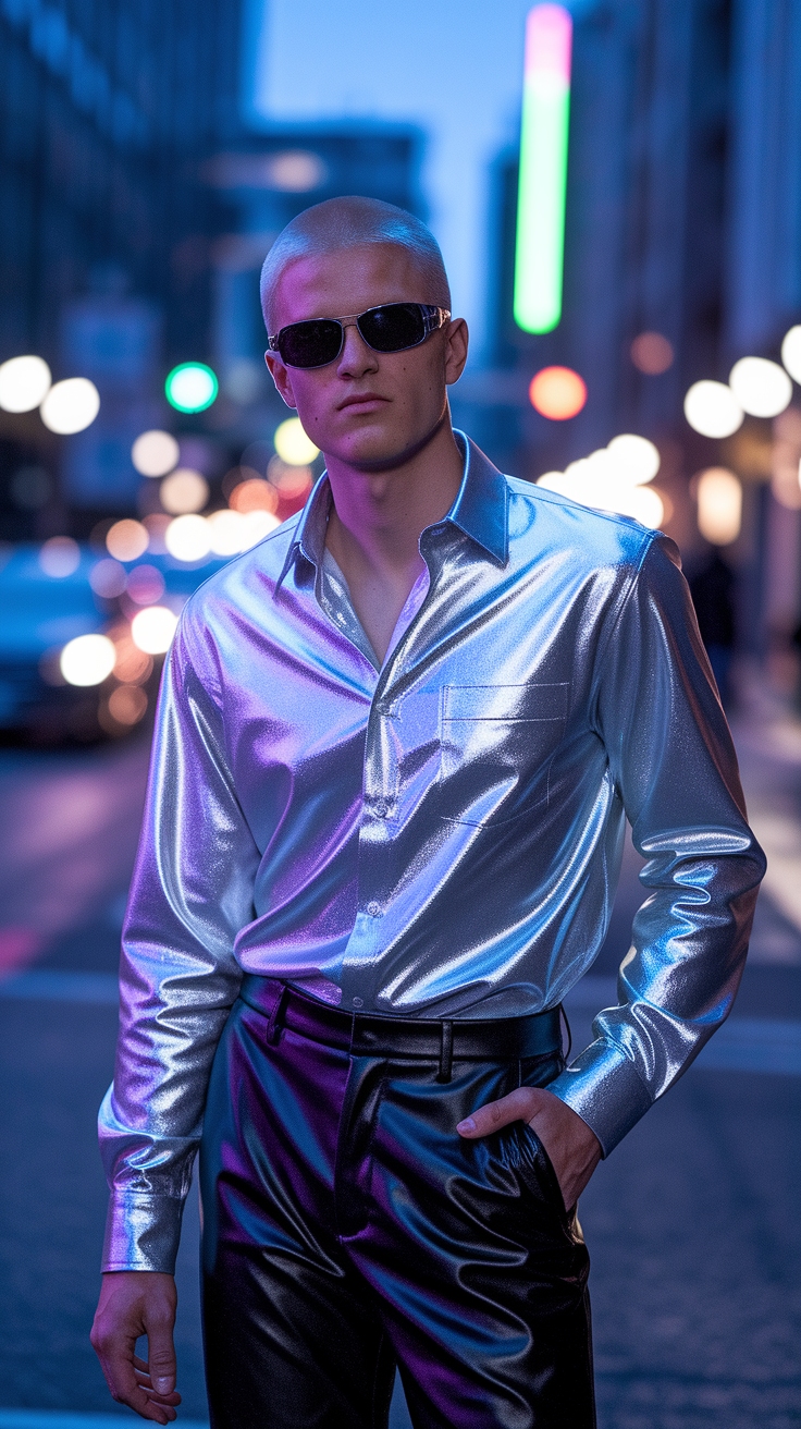 Casual Metallic Shirt Outfit Ideas for Everyday Wear outfit idea