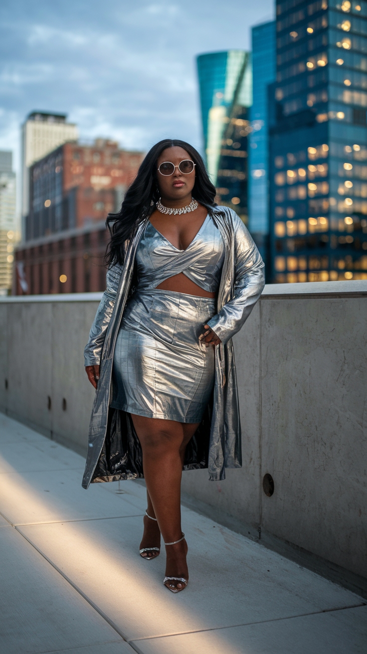 Creating a Metallic Silver Outfit Black Women Adore outfit idea