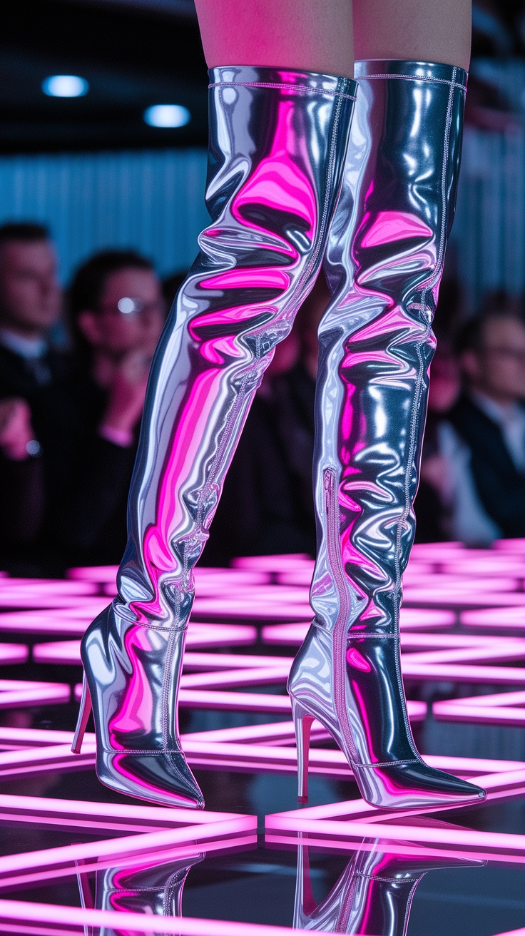 How to Style Metallic Thigh High Boots Effortlessly outfit idea