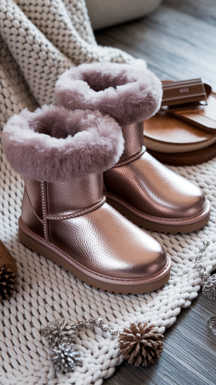 Cozy and Chic: The Rise of Metallic Uggs outfit idea