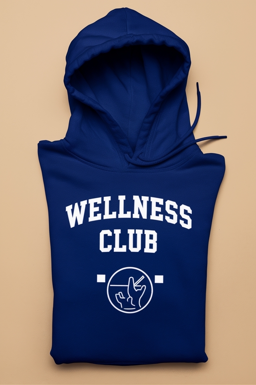 Navy Blue Wellness Club Hoodie: Comfort Meets Style outfit idea
