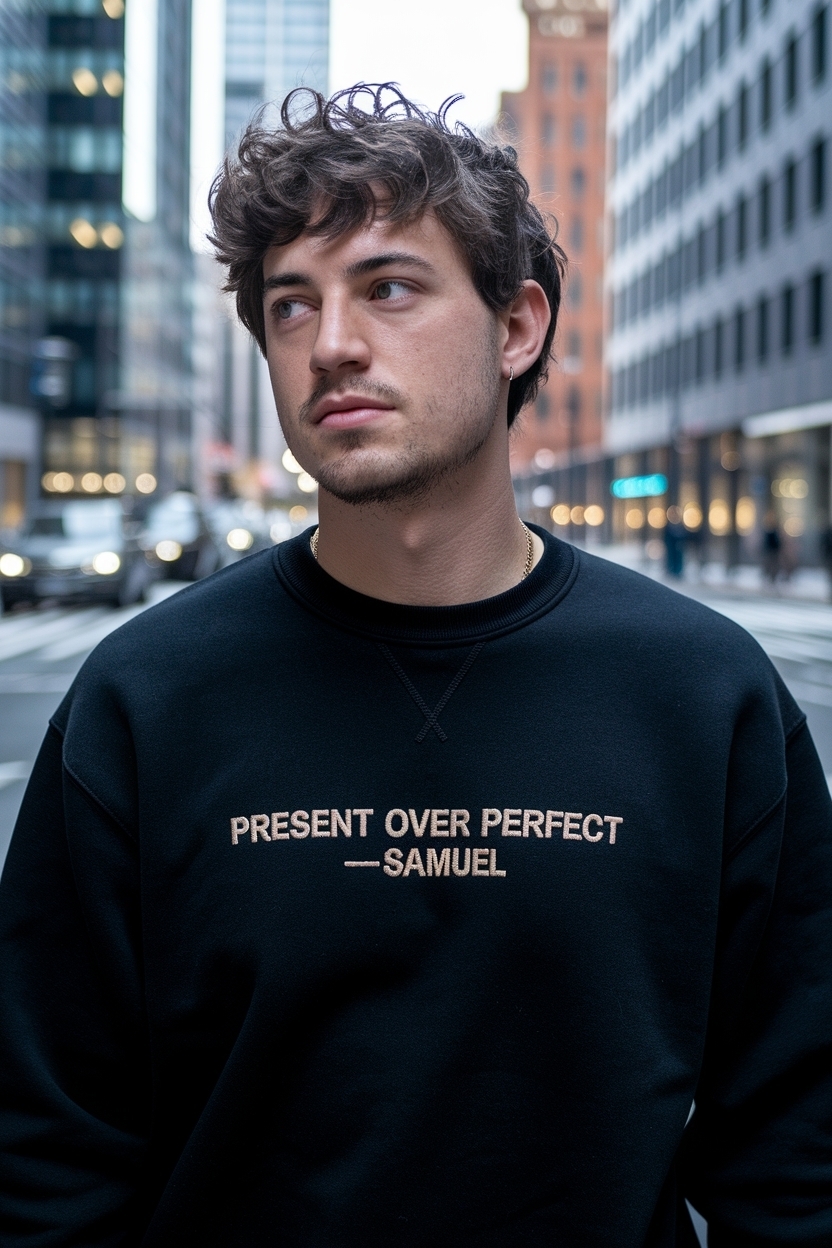 Present Over Perfect Samuel: The Art of Being Here Now outfit idea