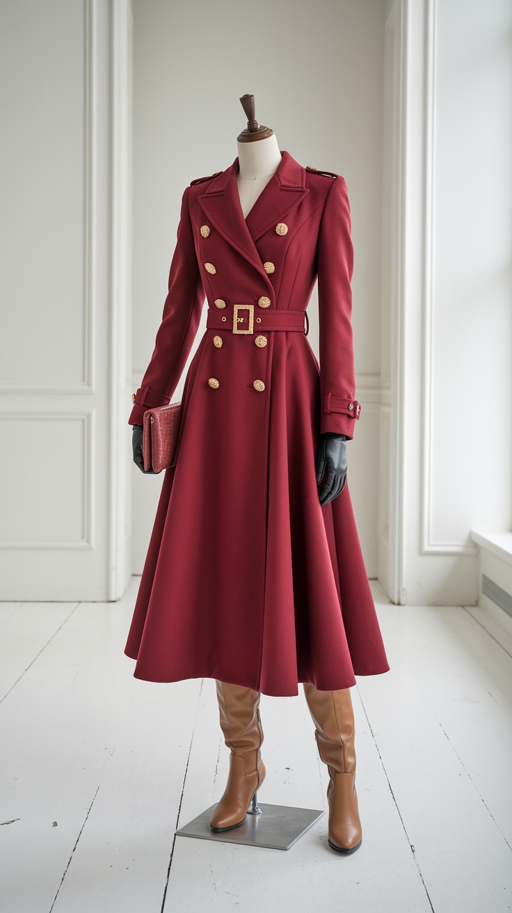 The Versatility of a Red Coat Dress for Fall Fashion outfit idea