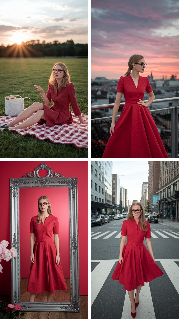 Inspiring Red Dress Pictures Photo Ideas to Capture outfit idea