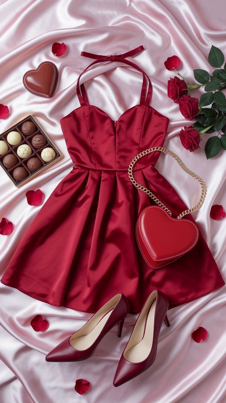 Chic Red Dress Valentines Day Outfit Inspirations outfit idea