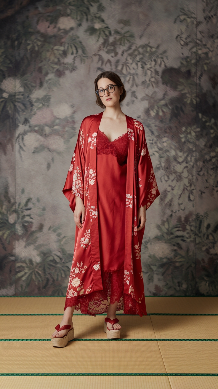 Red Kimono Outfit: Effortless Layering for Any Occasion outfit idea