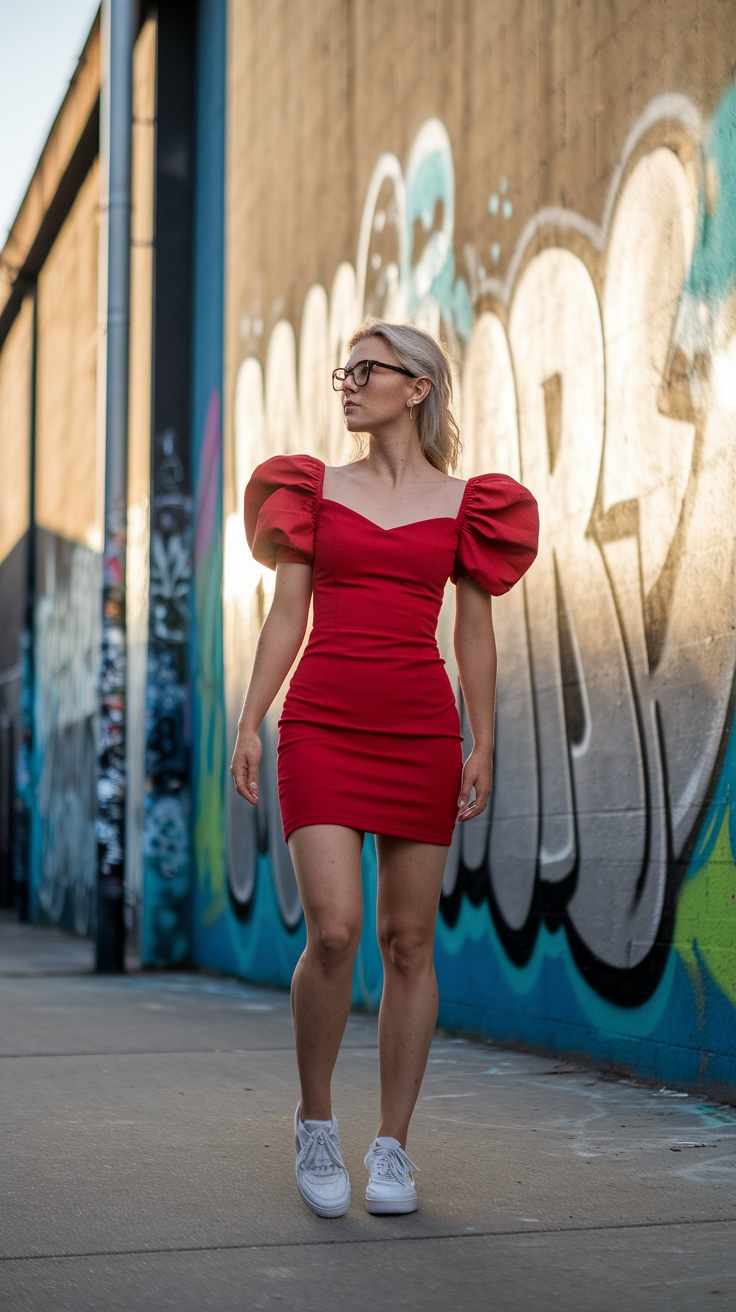 Styling Tips for a Red Short Dress outfit idea