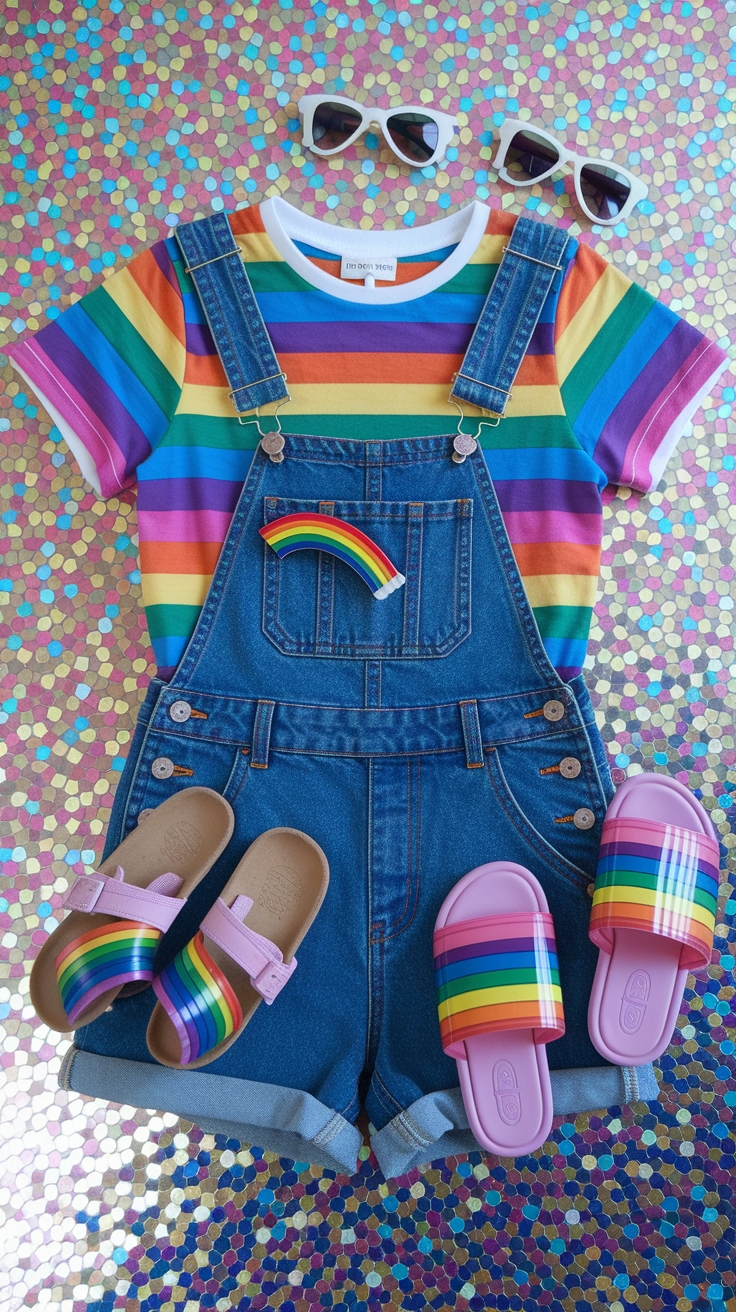 Stand Out with a Fun Retro Rainbow Outfit outfit idea