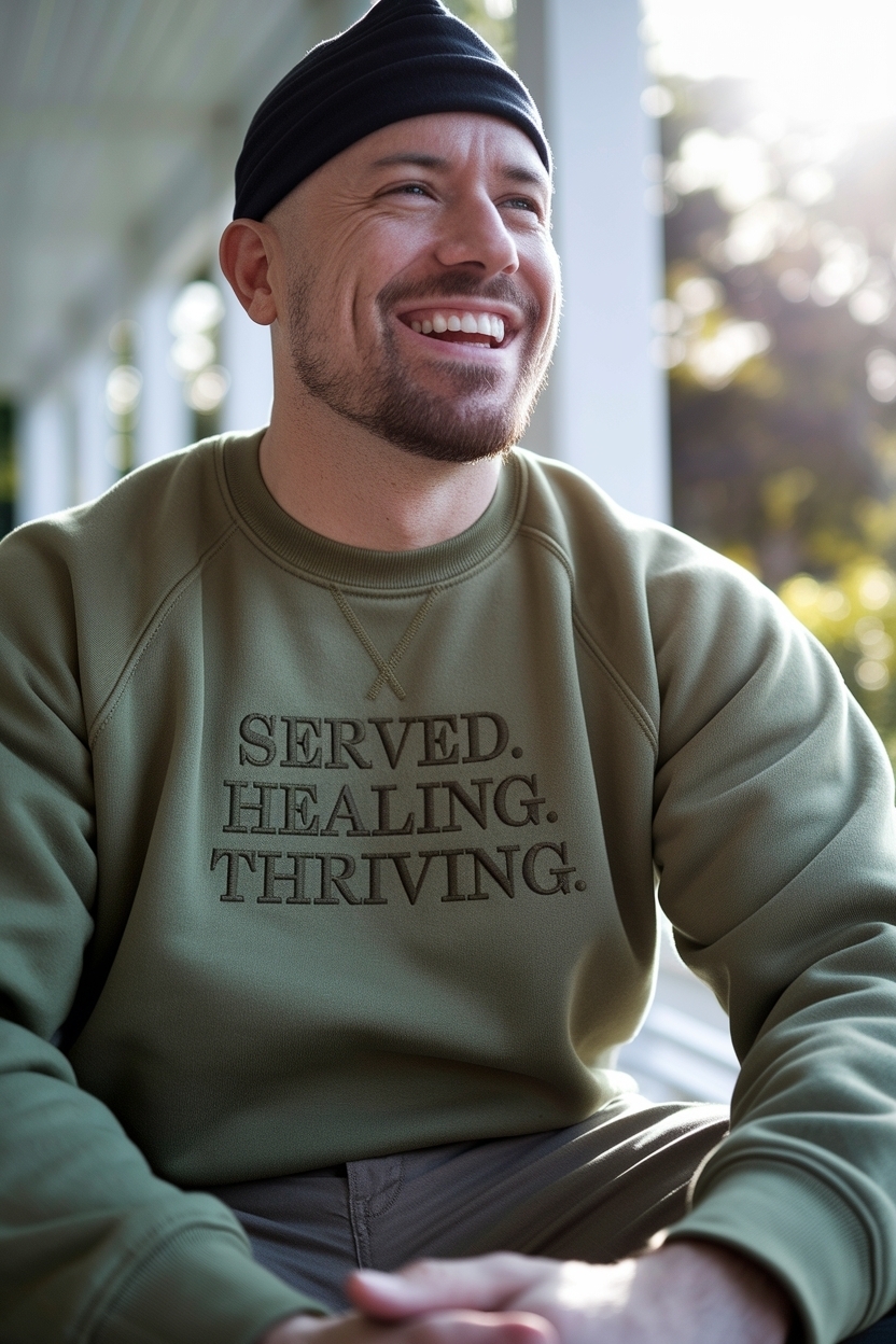 Served Healing Thriving Crewneck: Comfort Meets Empowerment outfit idea