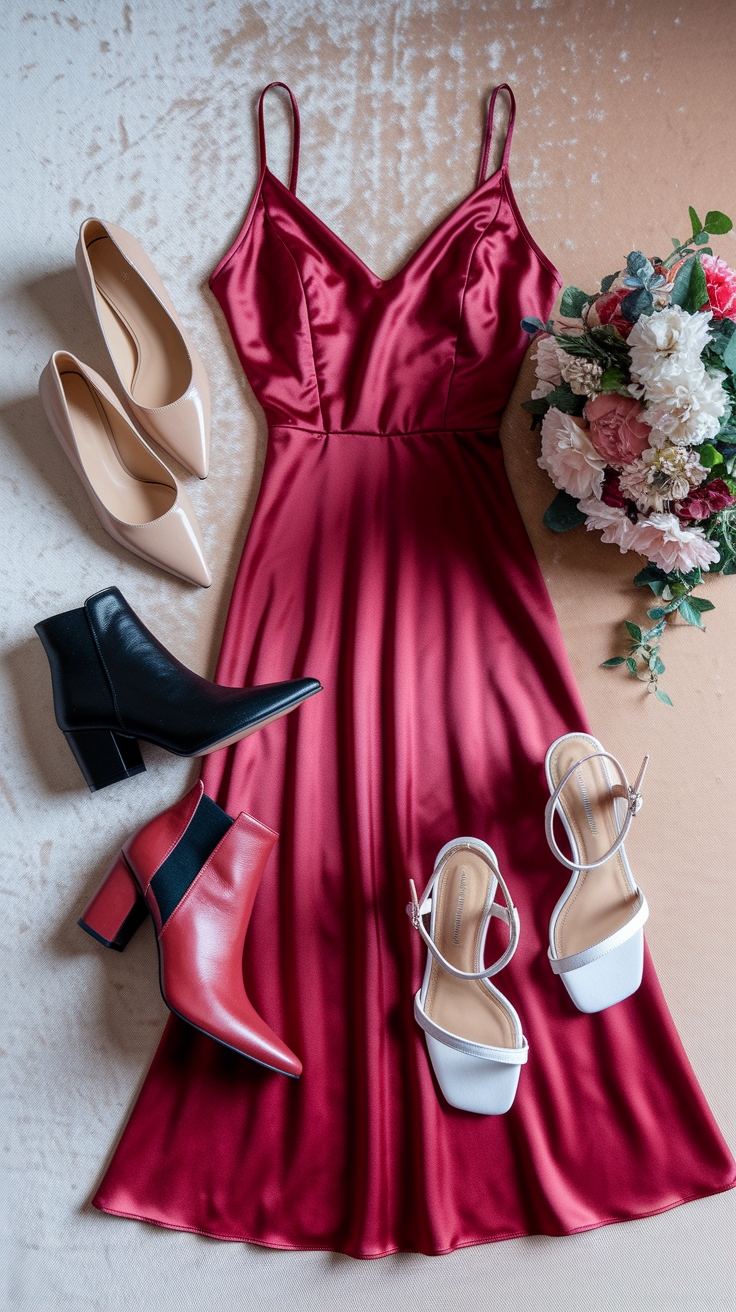 Stylish Shoes to Wear with Red Dress for Every Occasion outfit idea