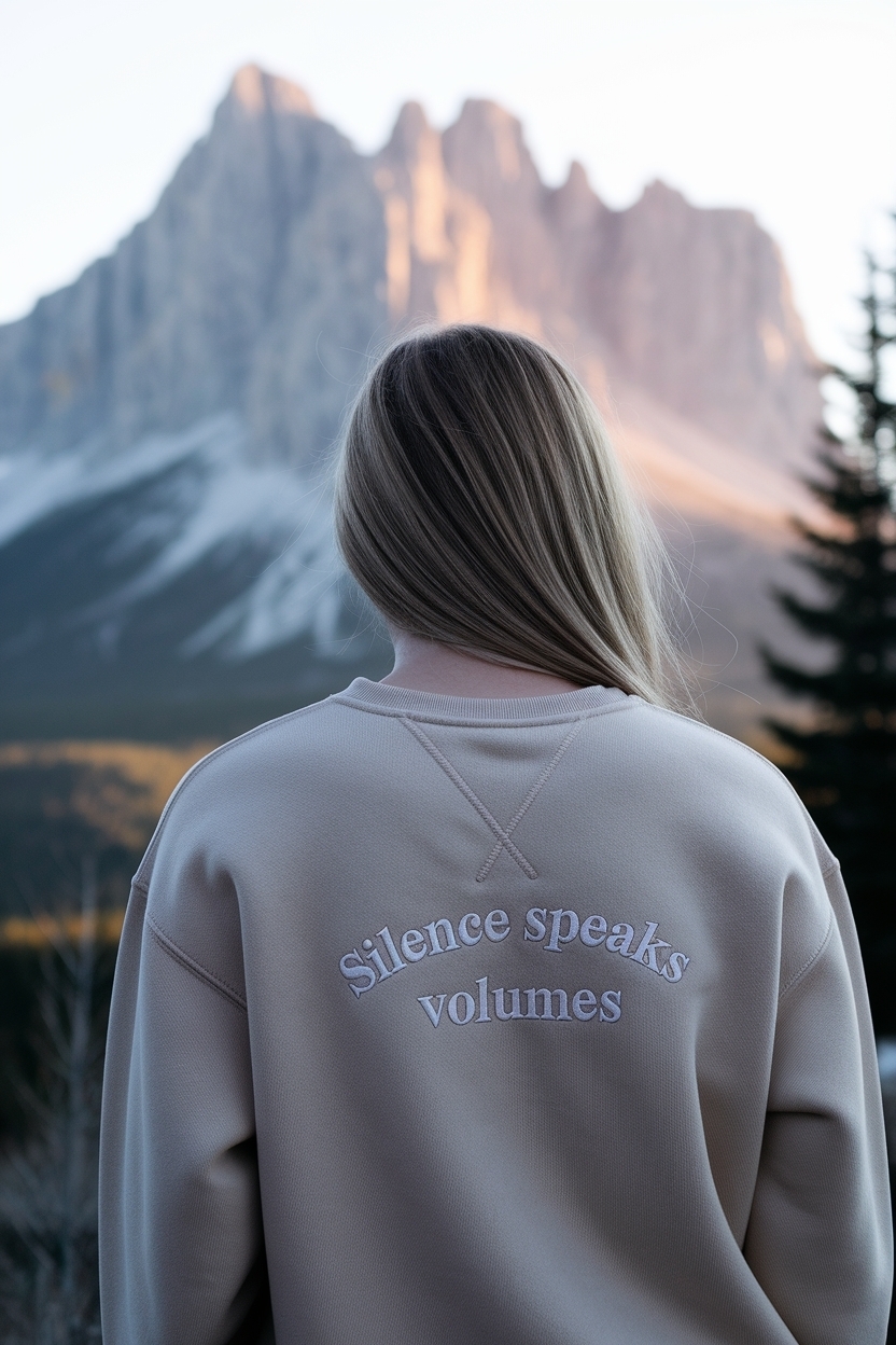 Silence Speaks Crewneck: Fashion That Tells a Story outfit idea