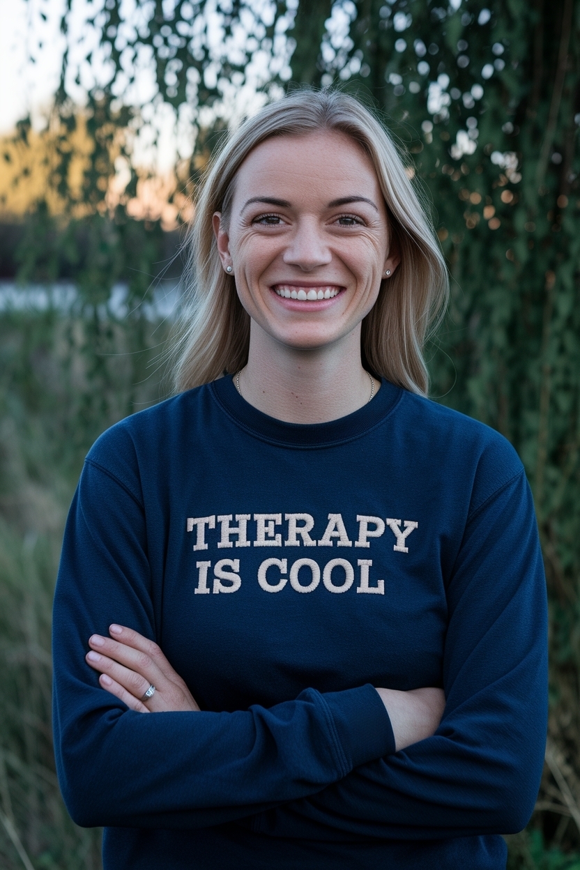 Therapy is Cool Clean Serif: Stylish Mental Health Gear outfit idea