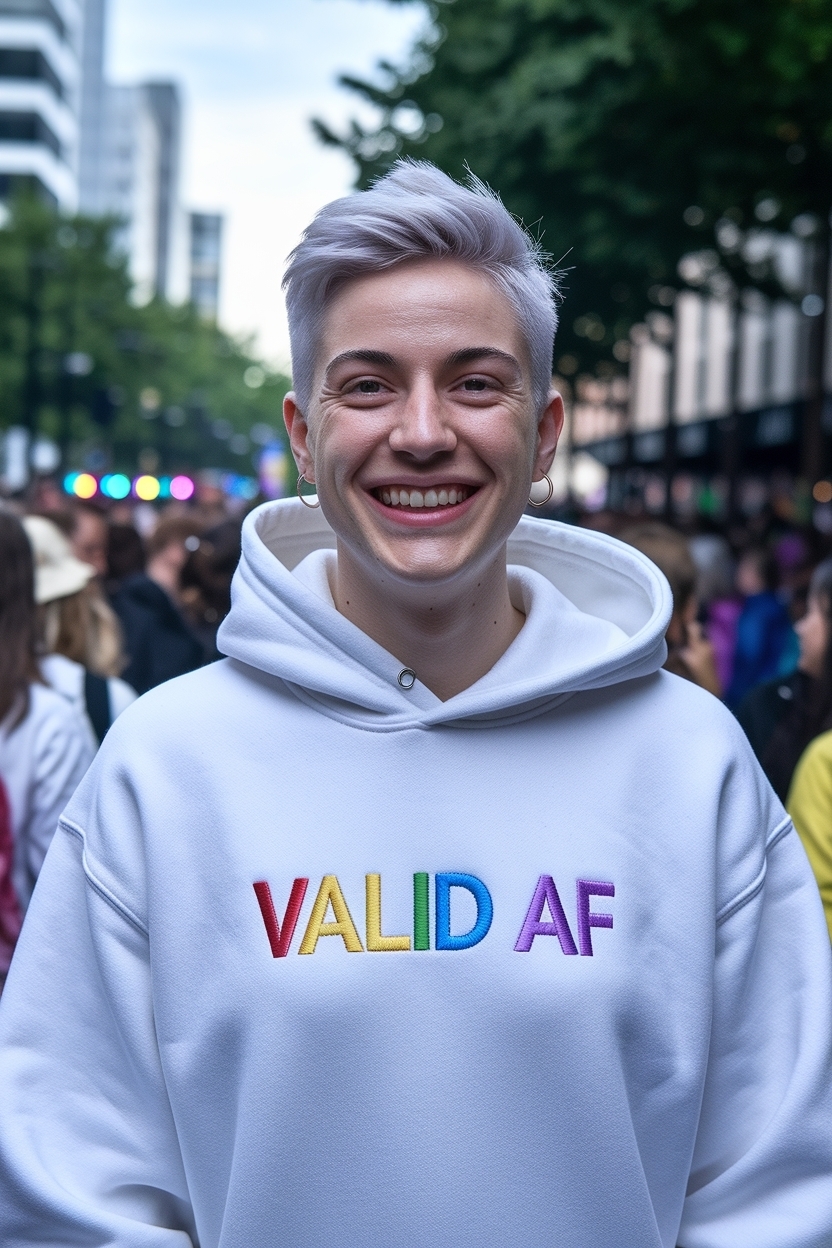 Valid AF Queer Pride Hoodie: Expressing Authenticity outfit idea