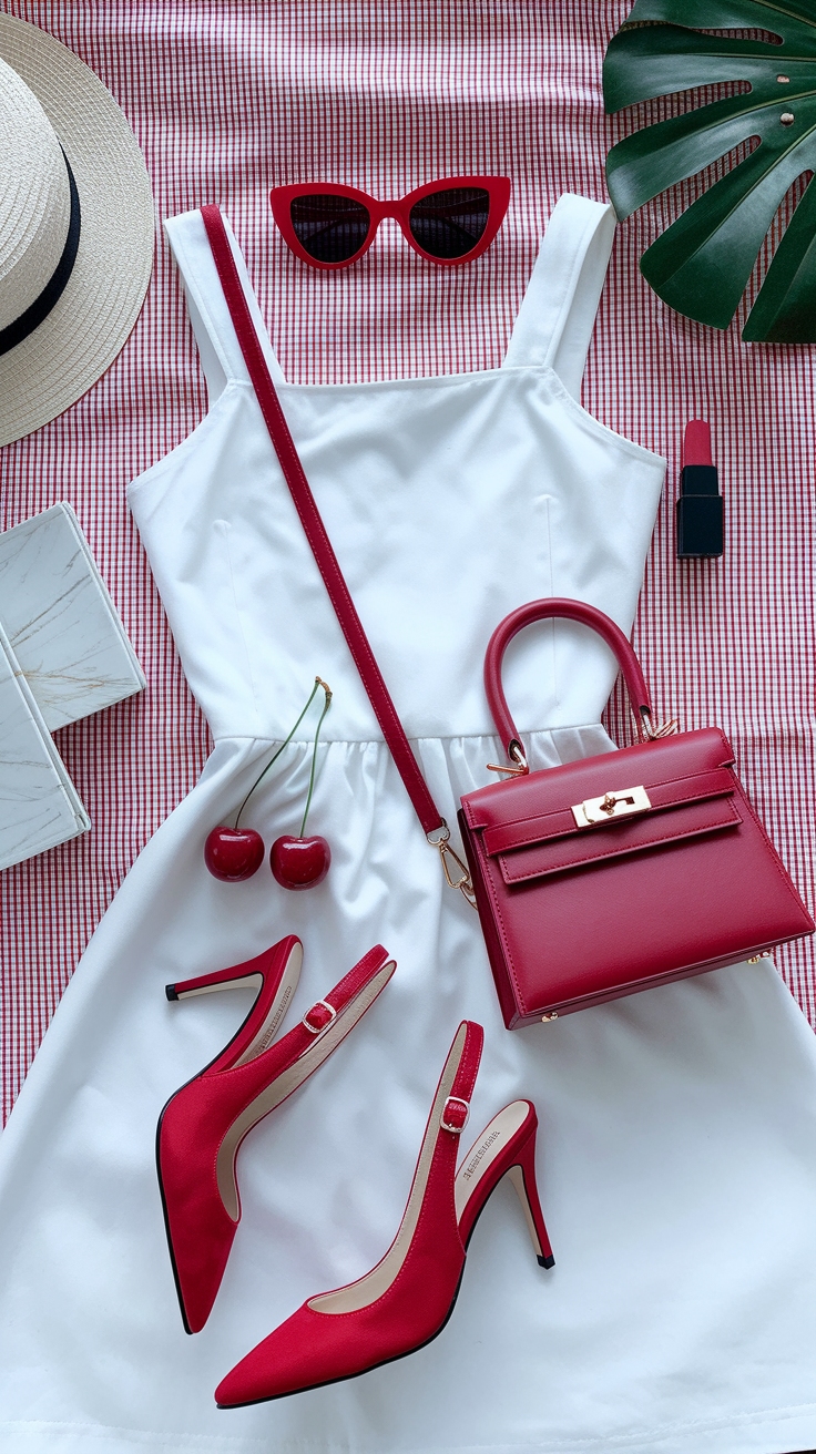 White Dress Red Accessories: Perfect Pairing Tips outfit idea