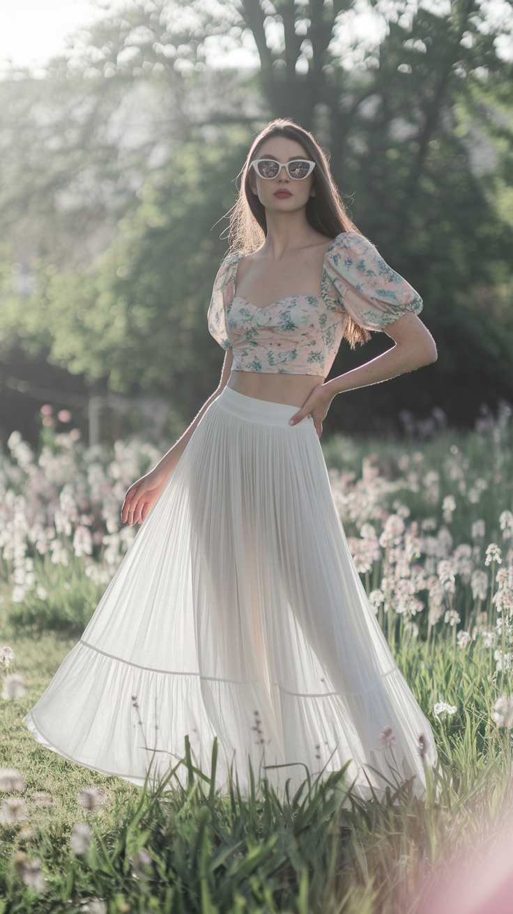 White Maxi Skirt Outfit Spring: Effortless Elegance outfit idea