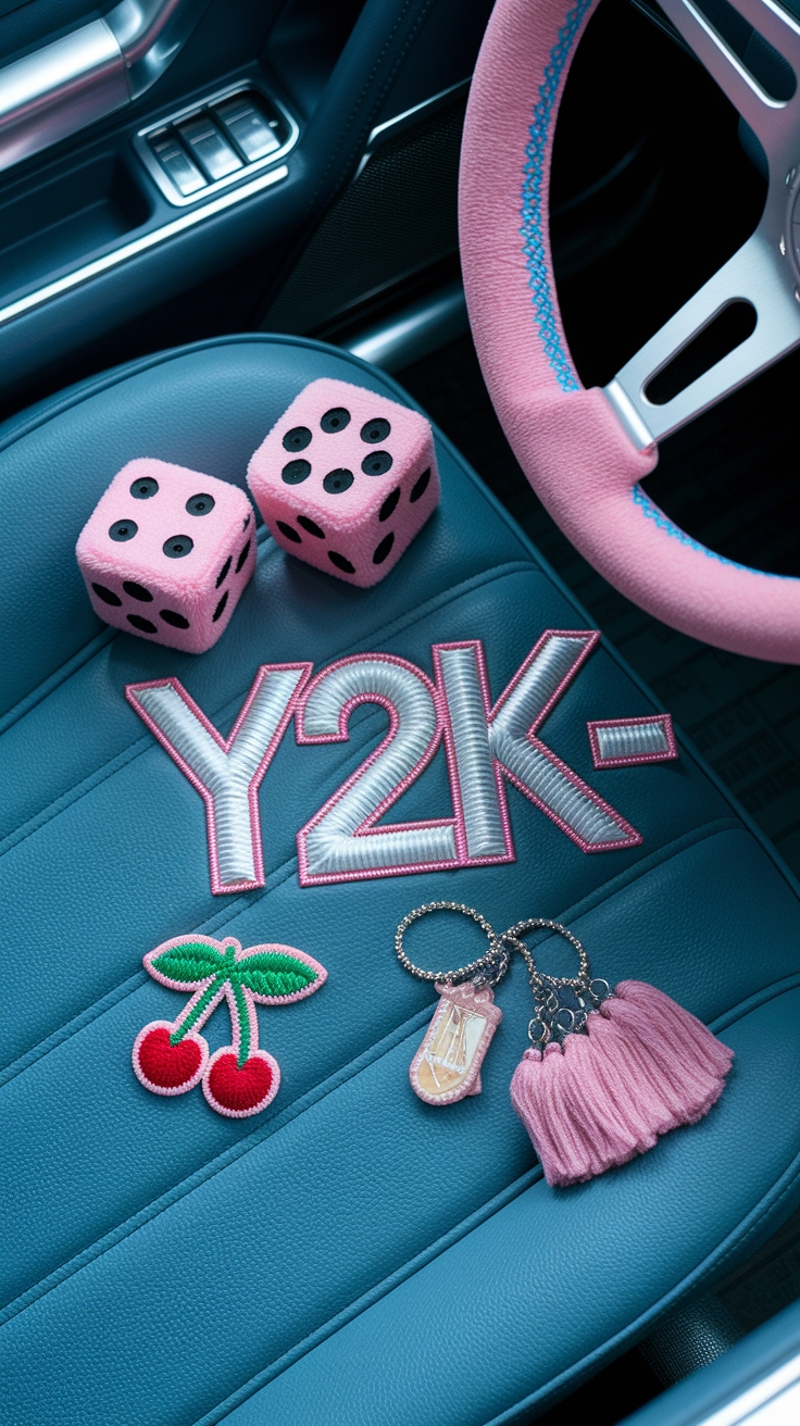 Quirky Y2K Car Accessories for a Retro Vibe outfit idea