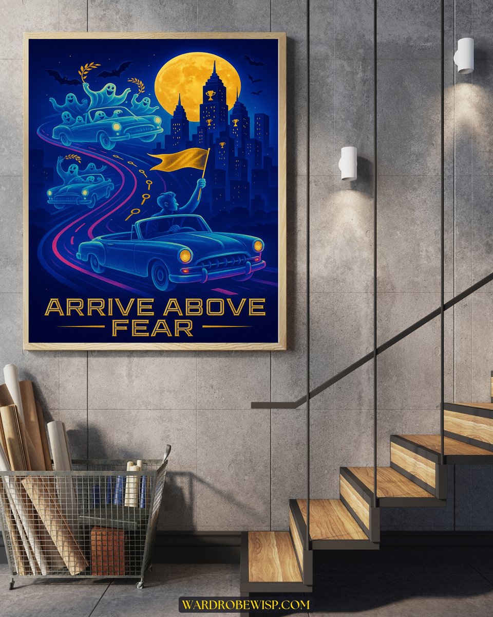 Arrive Above Fear Car Halloween canvas