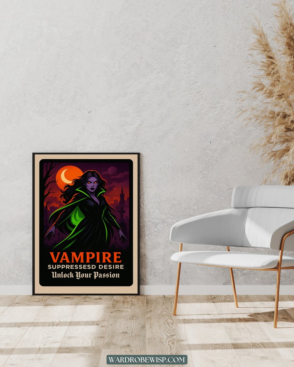 Gothic Vampire in Moonlit Graveyard canvas