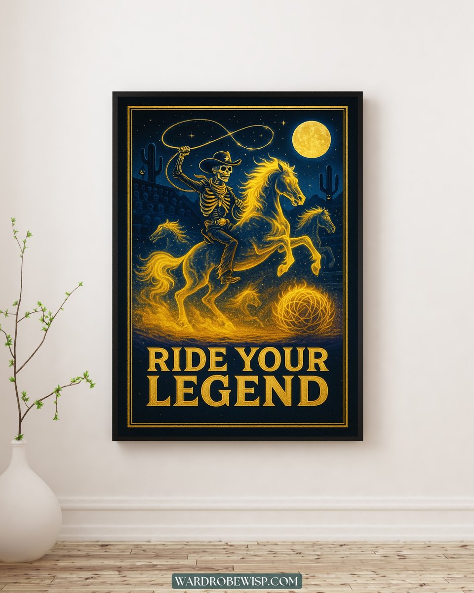 Halloween Art Skeleton Cowboy canvas