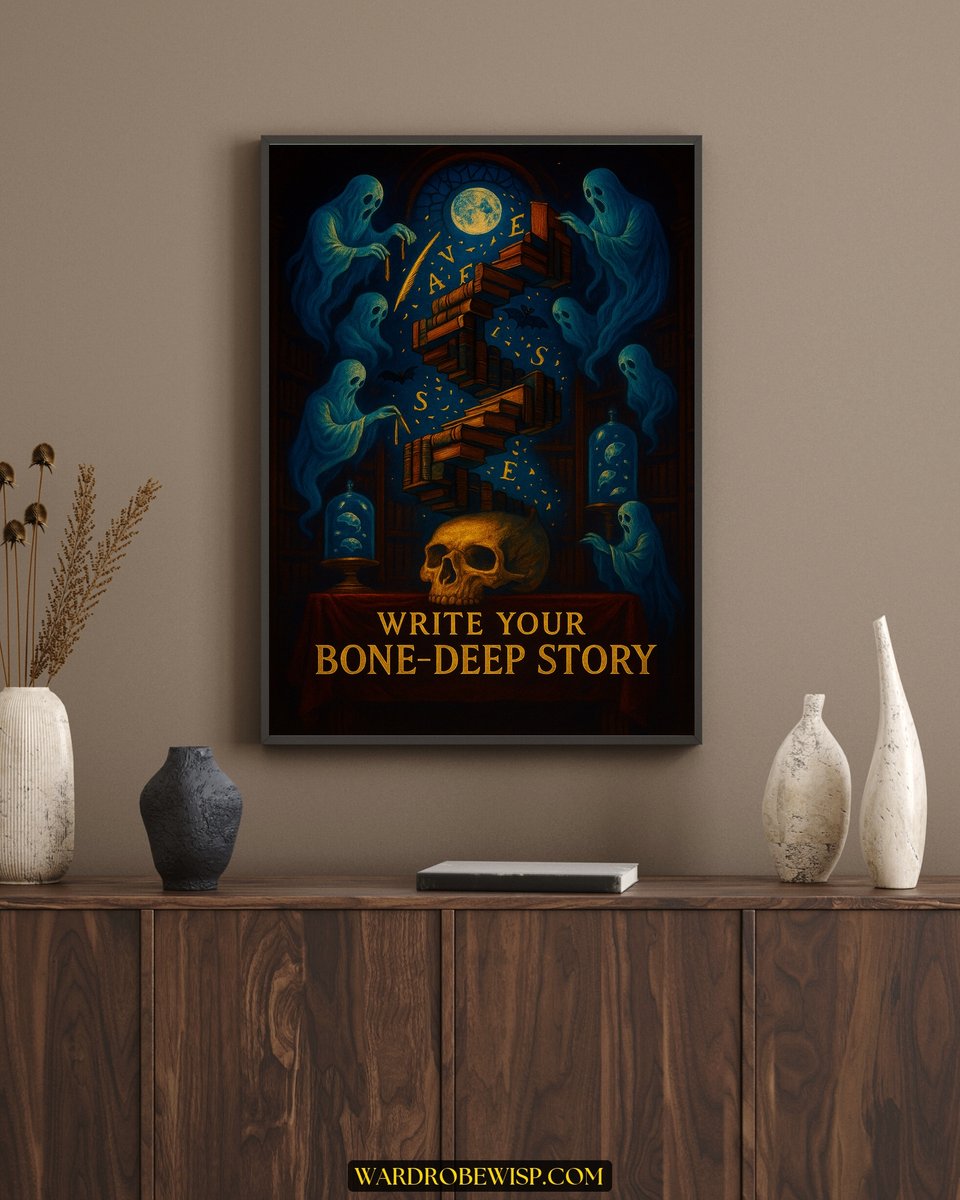 Halloween Haunted Library Wall Art canvas